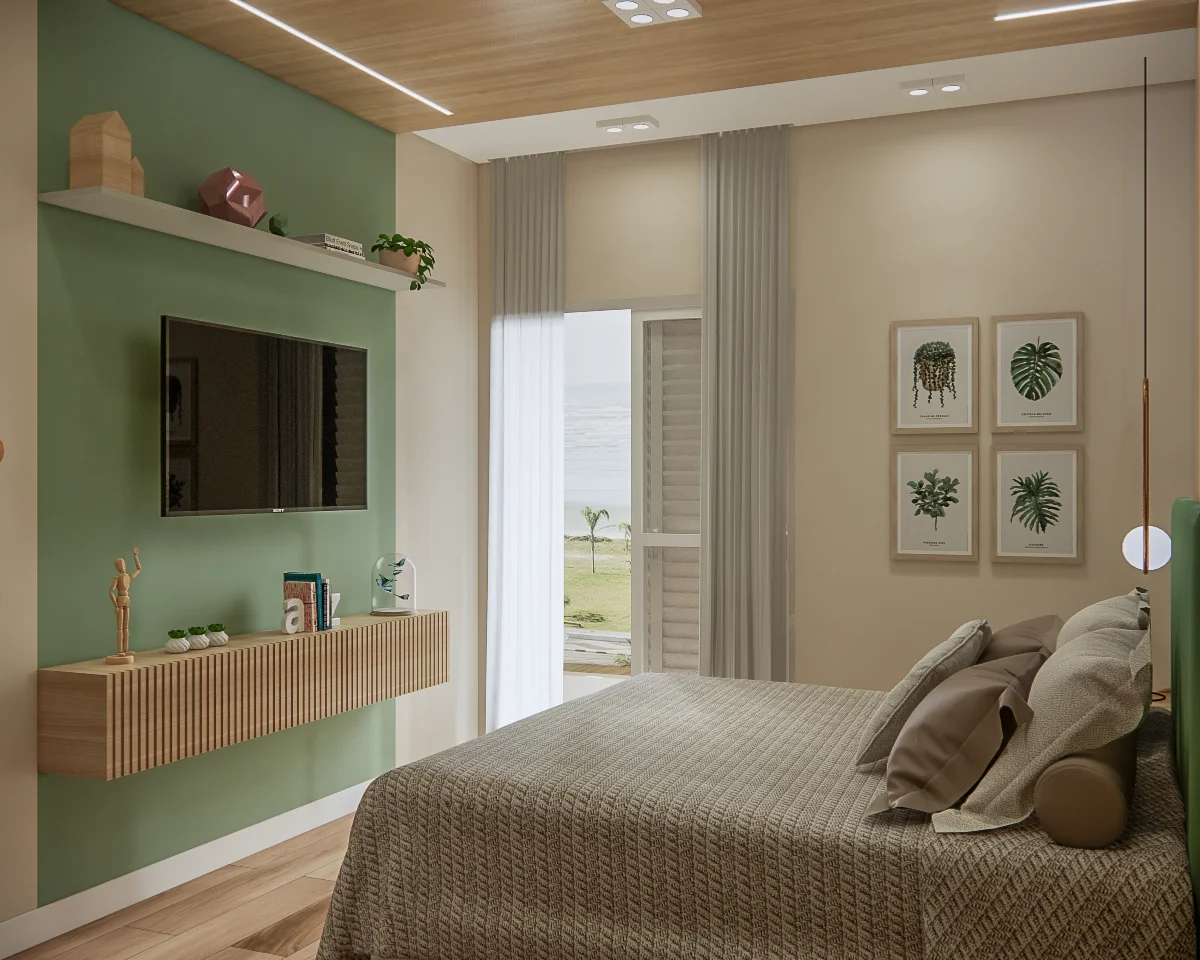Quarto Apartamento Frente Mar Safira